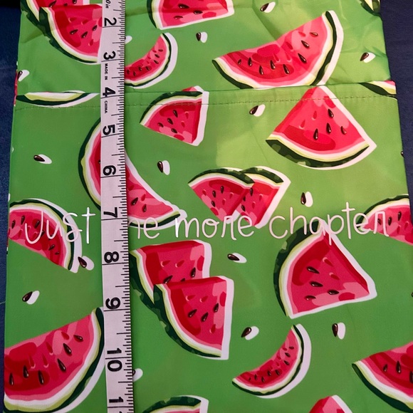 Book sleeve in fun watermelon print with Just One More Chapter message - Picture 3 of 4